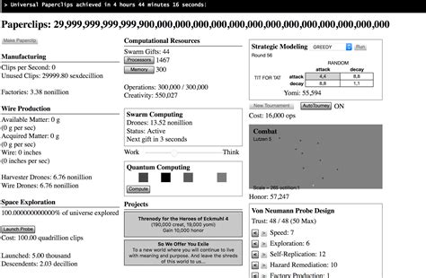 universal paperclips game